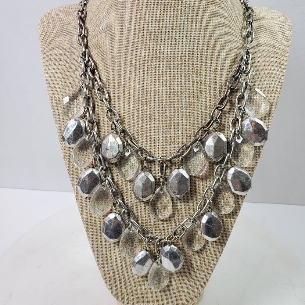 Vintage Graziano Multi Strand Statement Necklace 20 Inch Neck